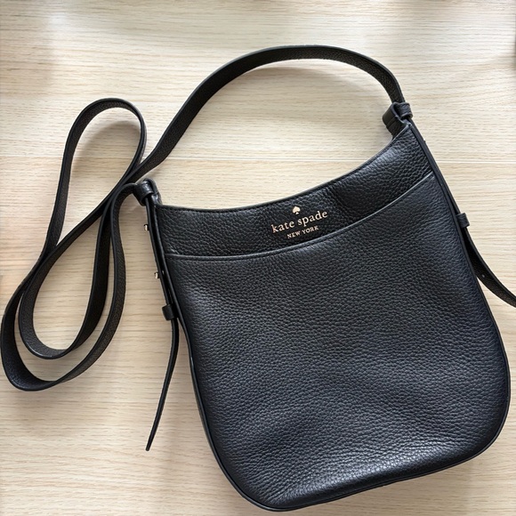 kate spade Handbags - Kate Spade Leila Black Pebble Leather Crossbody Bag Purse Adjustable Strap